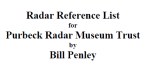 Radar Reference List - Bill Penley